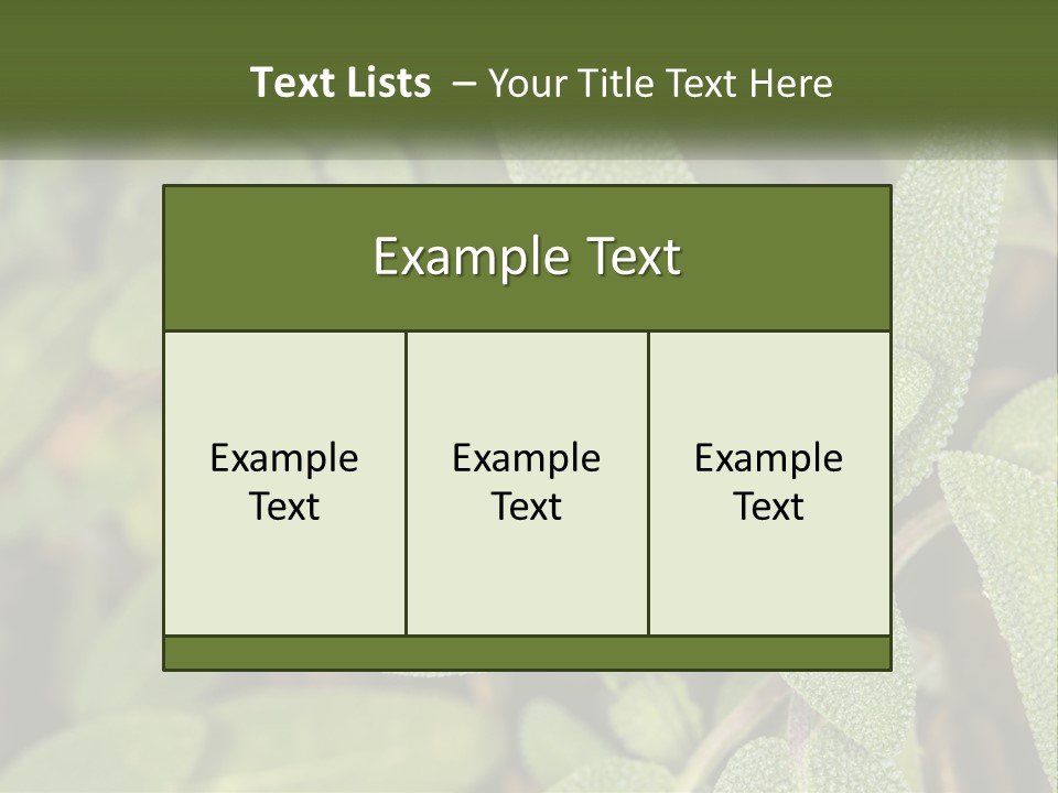 A Group Of Sage Plants With Green Leaves PowerPoint Template