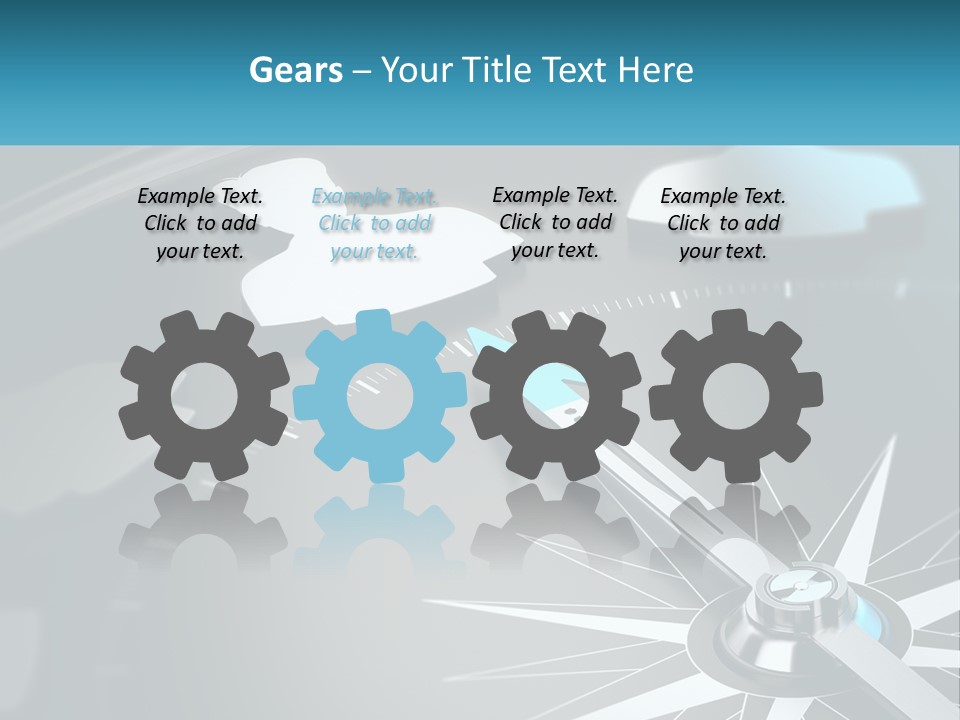 A Close Up Of A Clock With A Blue Arrow PowerPoint Template