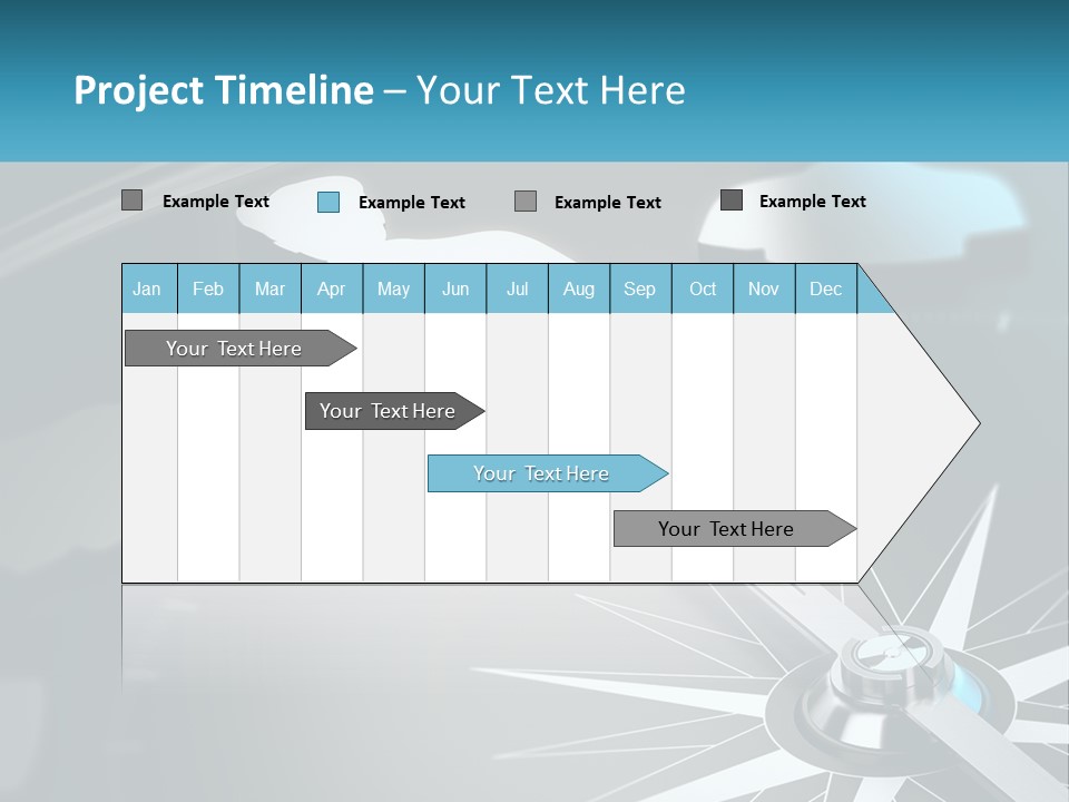A Close Up Of A Clock With A Blue Arrow PowerPoint Template