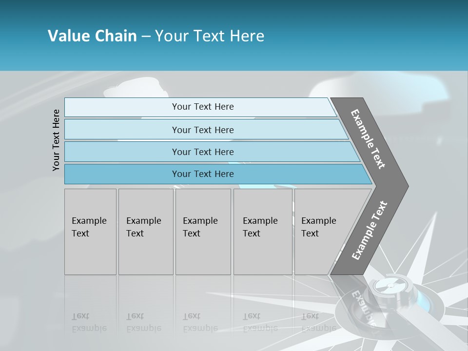 A Close Up Of A Clock With A Blue Arrow PowerPoint Template