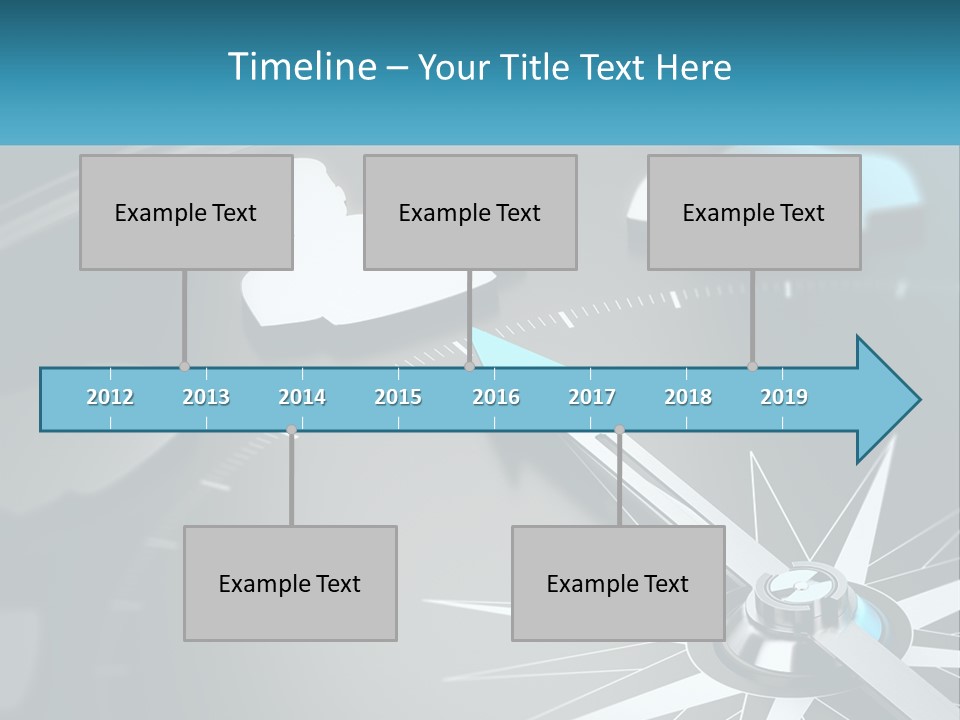 A Close Up Of A Clock With A Blue Arrow PowerPoint Template