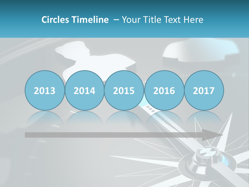 A Close Up Of A Clock With A Blue Arrow PowerPoint Template