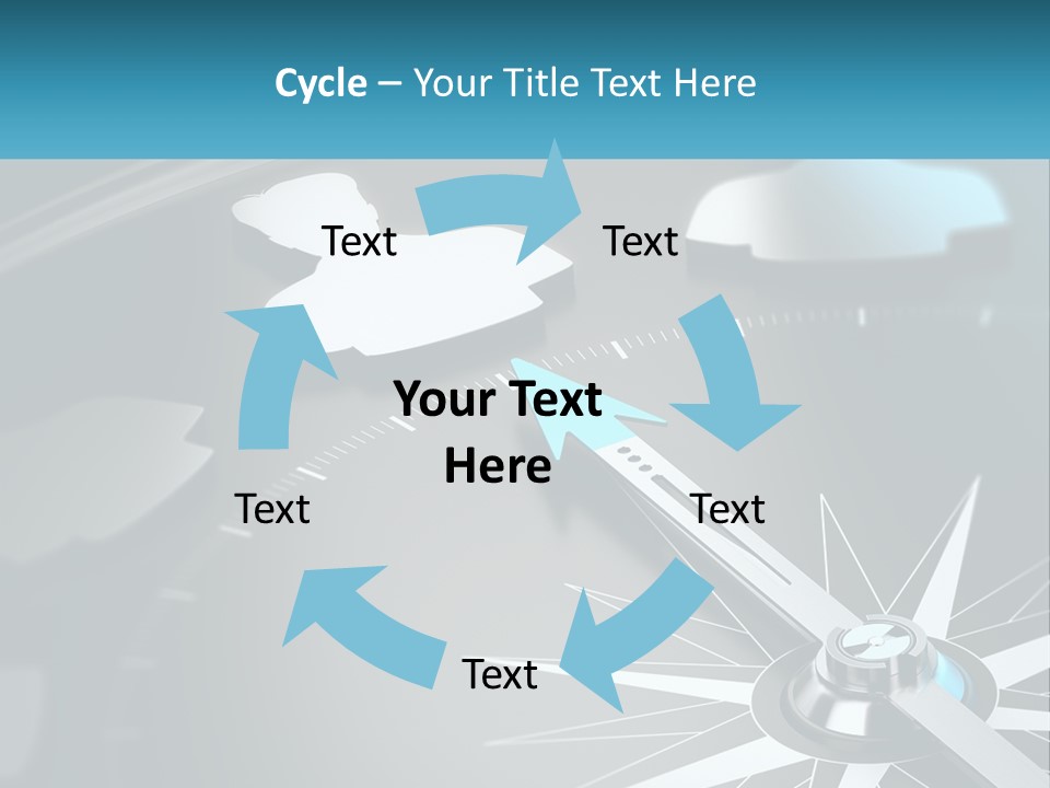 A Close Up Of A Clock With A Blue Arrow PowerPoint Template