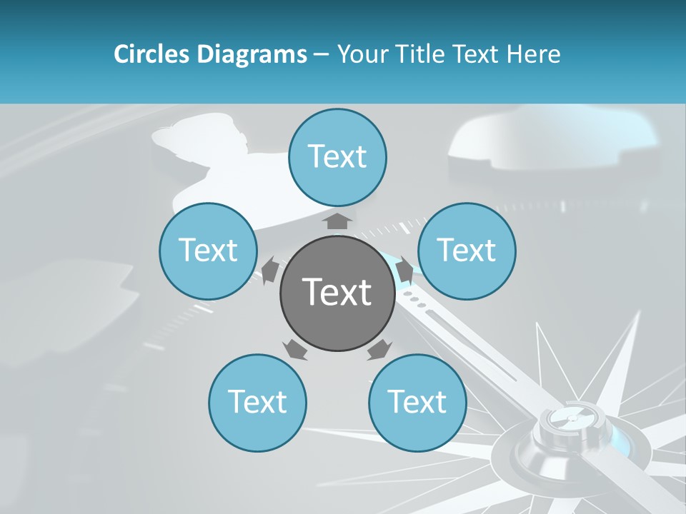 A Close Up Of A Clock With A Blue Arrow PowerPoint Template