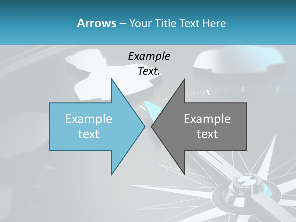 A Close Up Of A Clock With A Blue Arrow PowerPoint Template