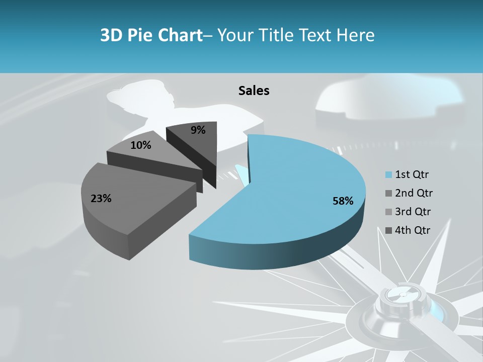 A Close Up Of A Clock With A Blue Arrow PowerPoint Template