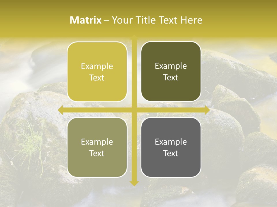 A Stream Of Water Surrounded By Rocks And Grass PowerPoint Template