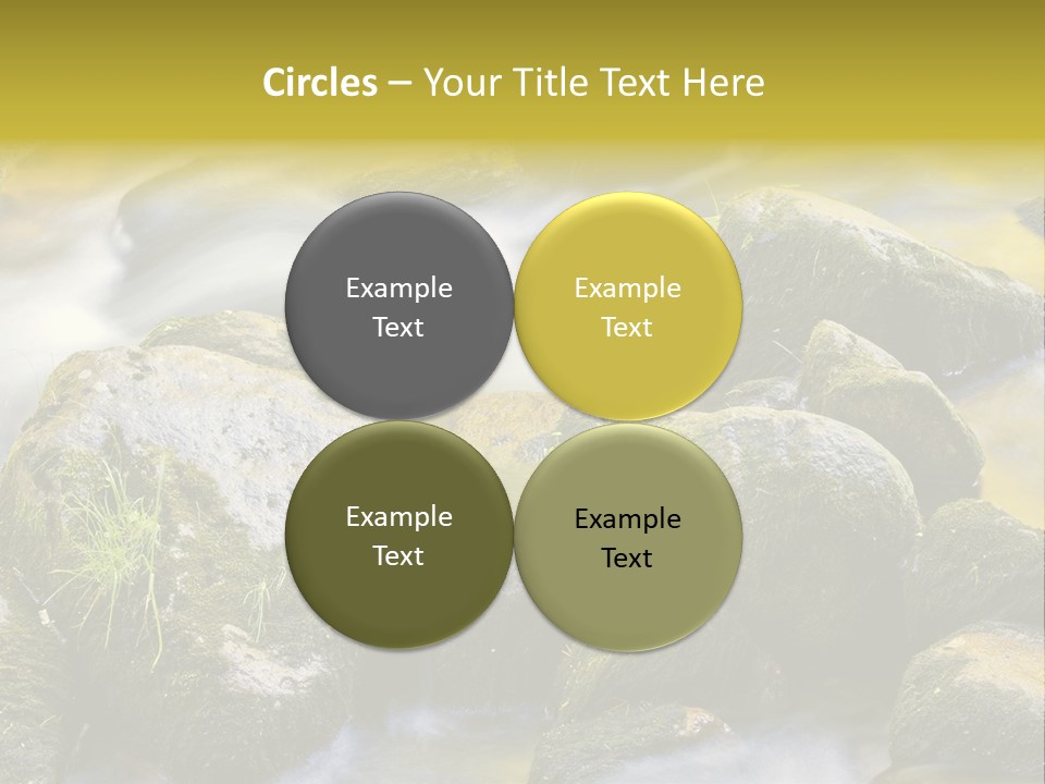 A Stream Of Water Surrounded By Rocks And Grass PowerPoint Template