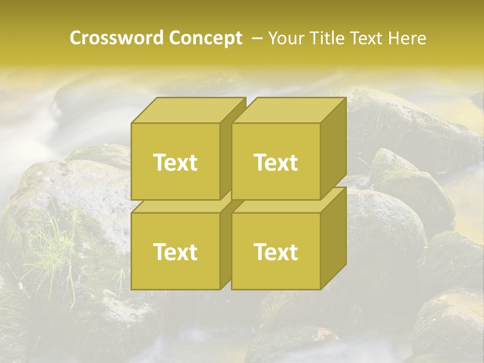 A Stream Of Water Surrounded By Rocks And Grass PowerPoint Template