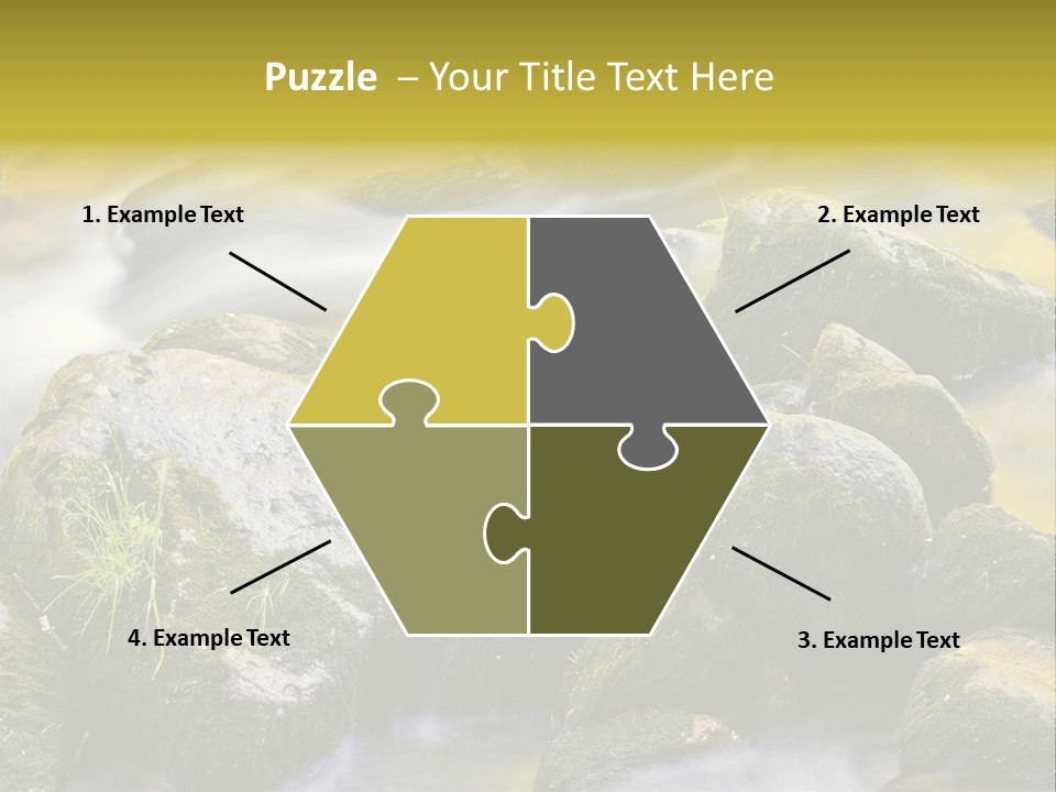 A Stream Of Water Surrounded By Rocks And Grass PowerPoint Template