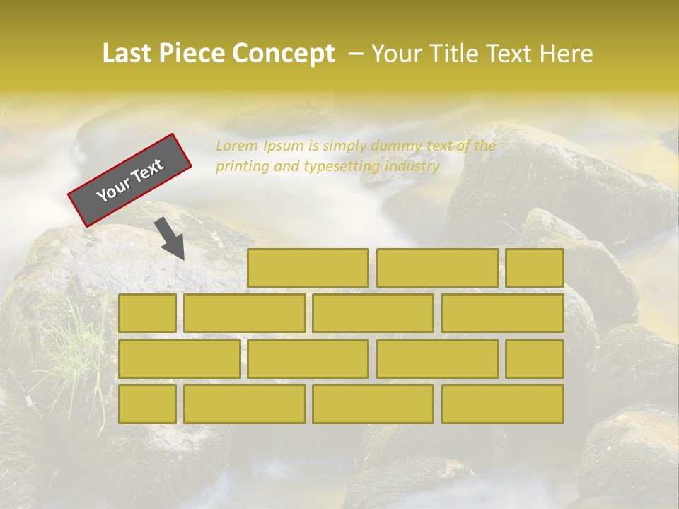 A Stream Of Water Surrounded By Rocks And Grass PowerPoint Template