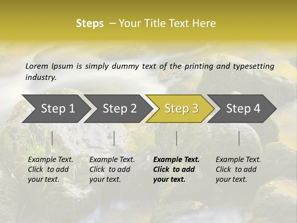 A Stream Of Water Surrounded By Rocks And Grass PowerPoint Template