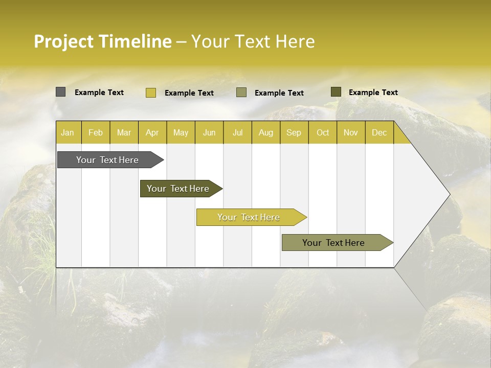 A Stream Of Water Surrounded By Rocks And Grass PowerPoint Template