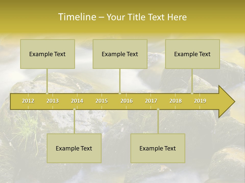 A Stream Of Water Surrounded By Rocks And Grass PowerPoint Template