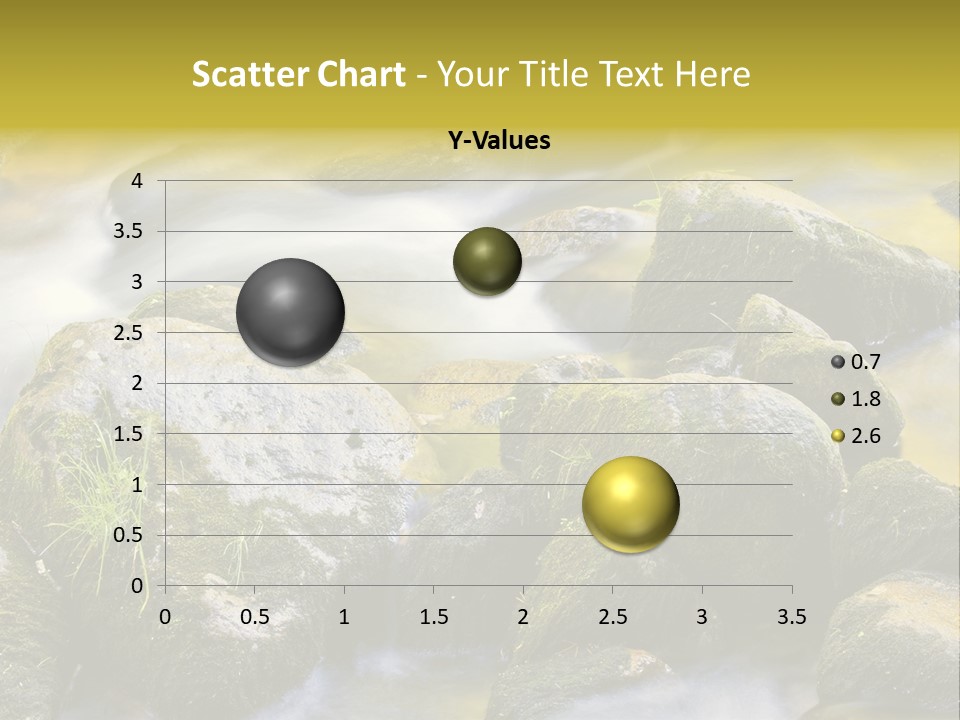 A Stream Of Water Surrounded By Rocks And Grass PowerPoint Template