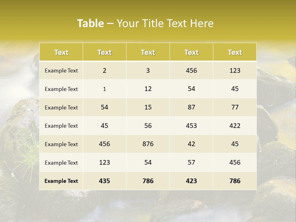 A Stream Of Water Surrounded By Rocks And Grass PowerPoint Template