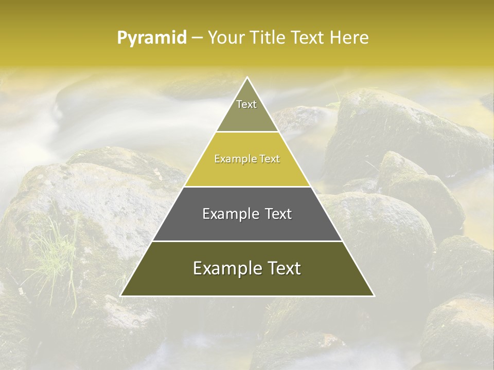 A Stream Of Water Surrounded By Rocks And Grass PowerPoint Template