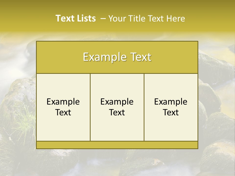 A Stream Of Water Surrounded By Rocks And Grass PowerPoint Template