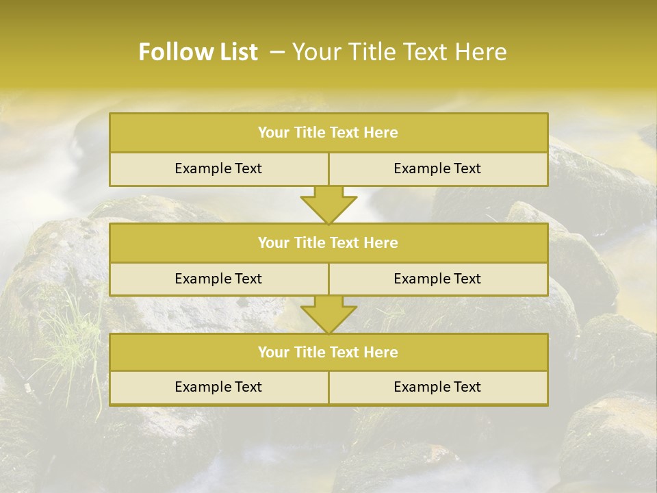 A Stream Of Water Surrounded By Rocks And Grass PowerPoint Template