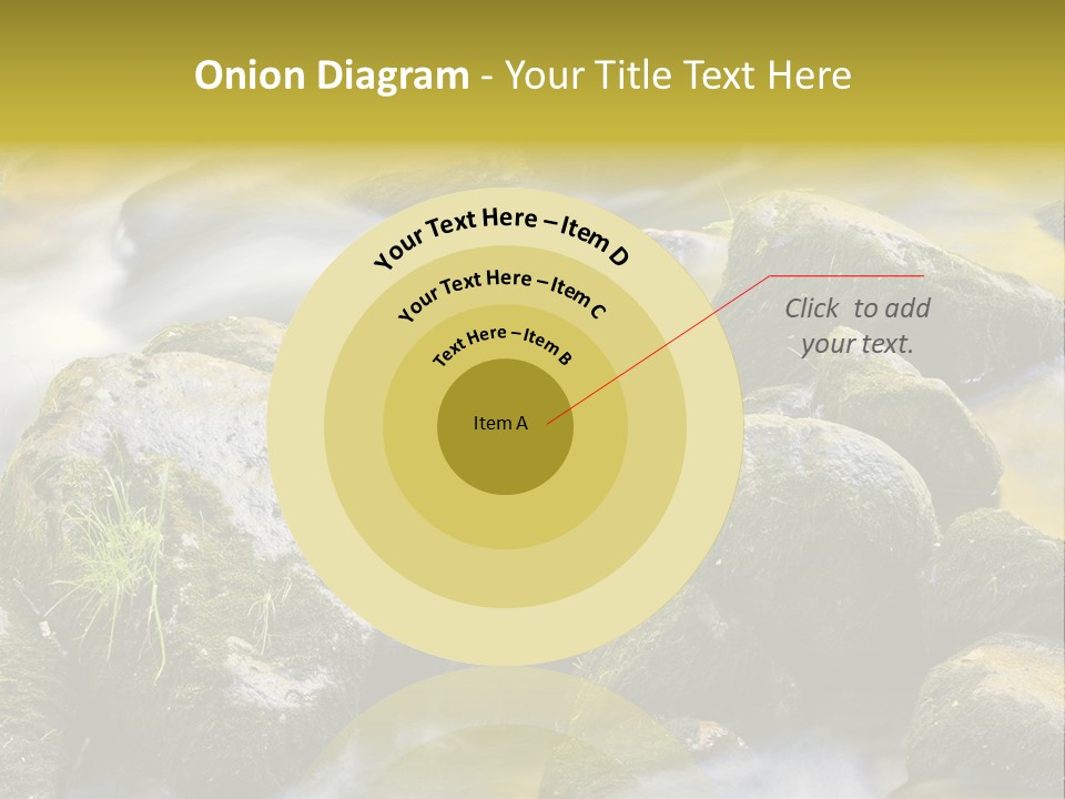 A Stream Of Water Surrounded By Rocks And Grass PowerPoint Template