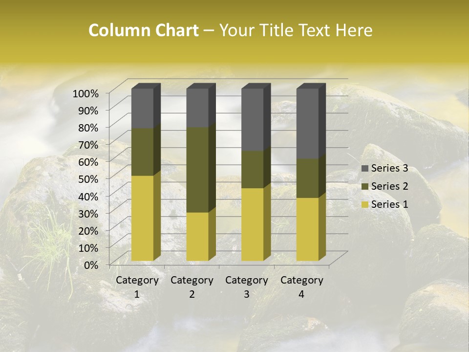 A Stream Of Water Surrounded By Rocks And Grass PowerPoint Template