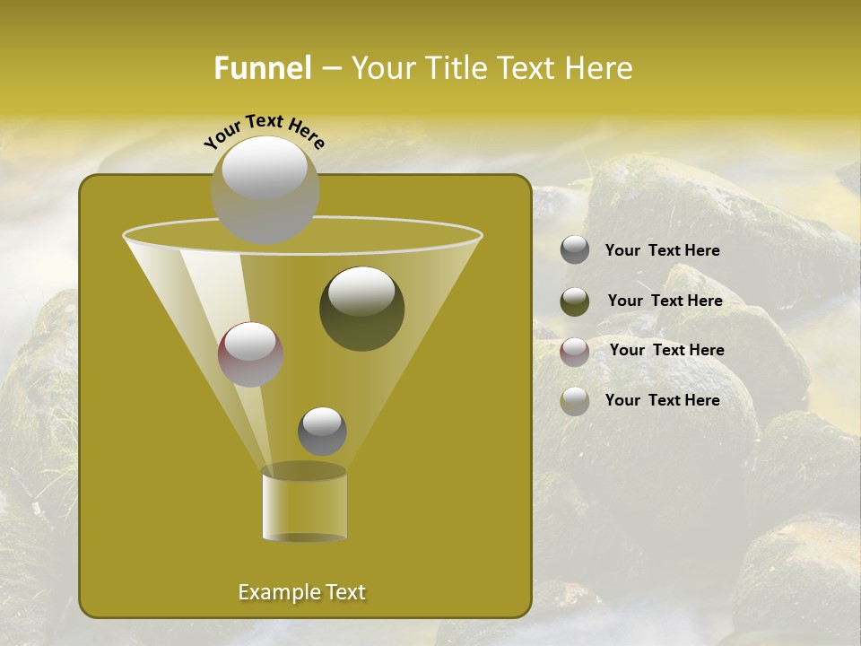 A Stream Of Water Surrounded By Rocks And Grass PowerPoint Template