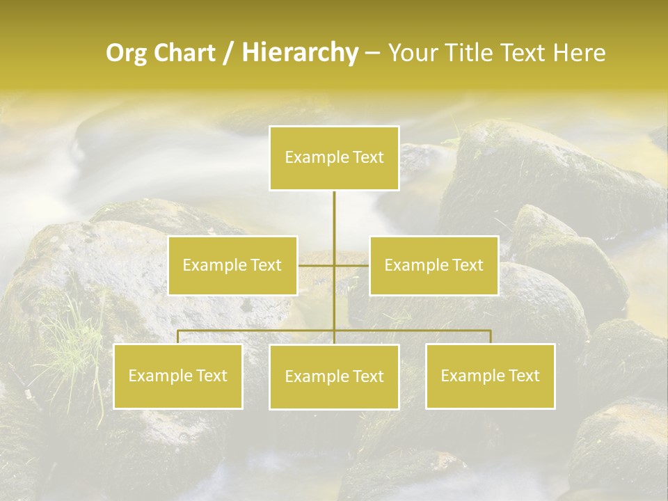 A Stream Of Water Surrounded By Rocks And Grass PowerPoint Template