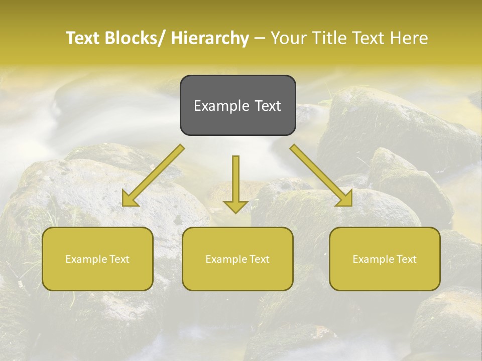 A Stream Of Water Surrounded By Rocks And Grass PowerPoint Template