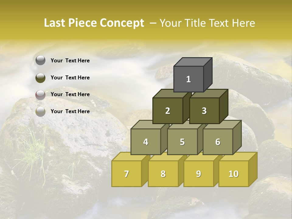 A Stream Of Water Surrounded By Rocks And Grass PowerPoint Template