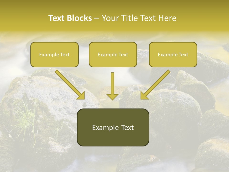 A Stream Of Water Surrounded By Rocks And Grass PowerPoint Template