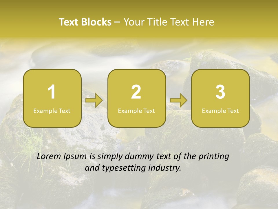 A Stream Of Water Surrounded By Rocks And Grass PowerPoint Template