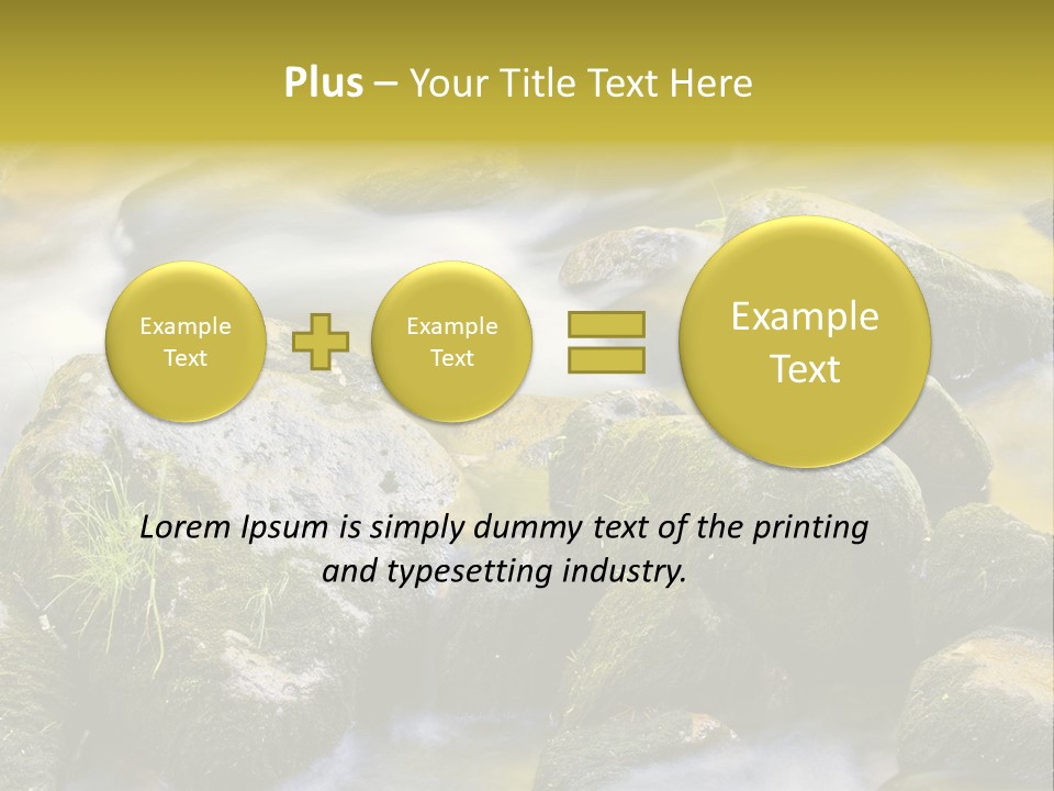 A Stream Of Water Surrounded By Rocks And Grass PowerPoint Template