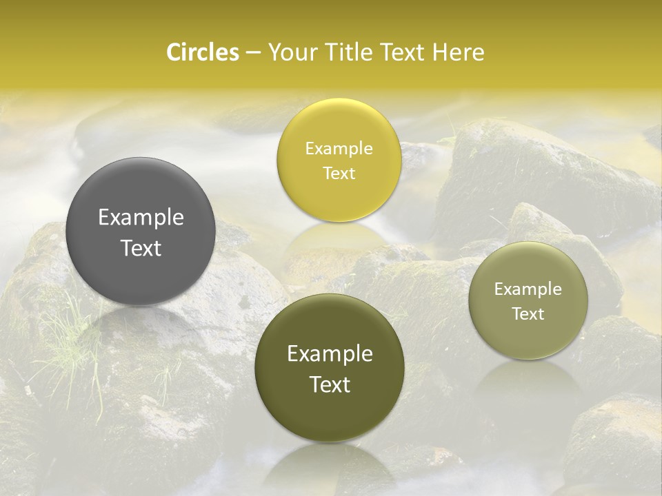 A Stream Of Water Surrounded By Rocks And Grass PowerPoint Template