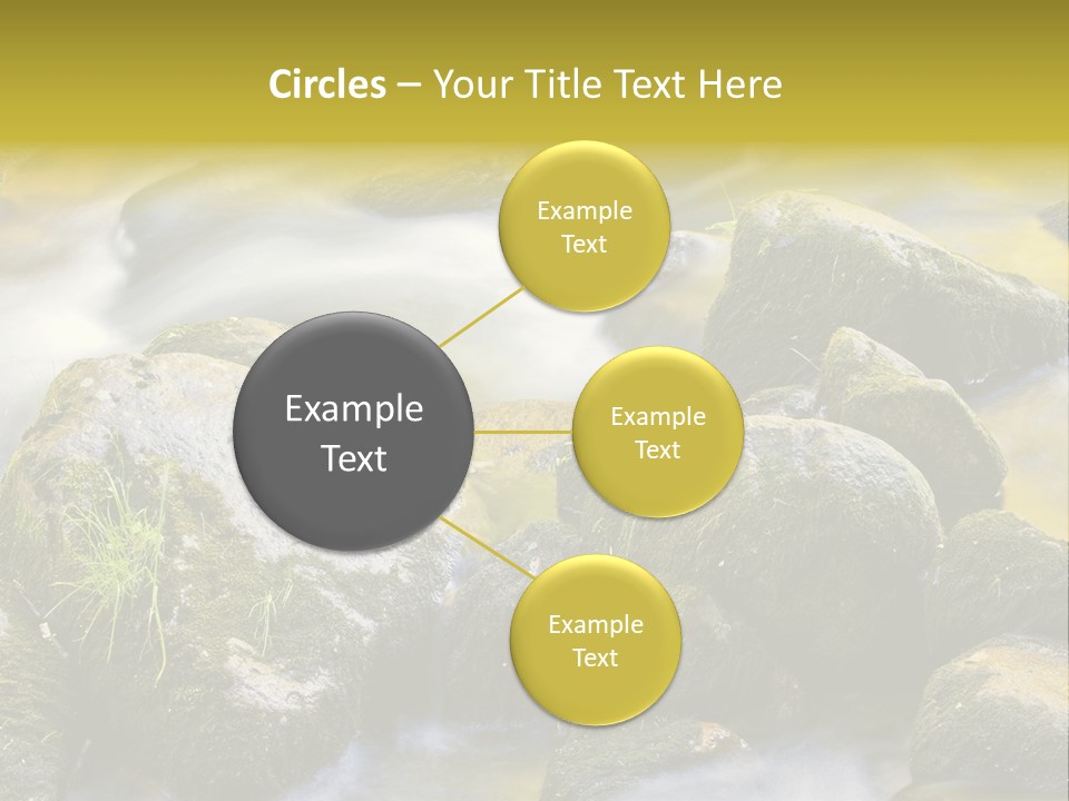 A Stream Of Water Surrounded By Rocks And Grass PowerPoint Template