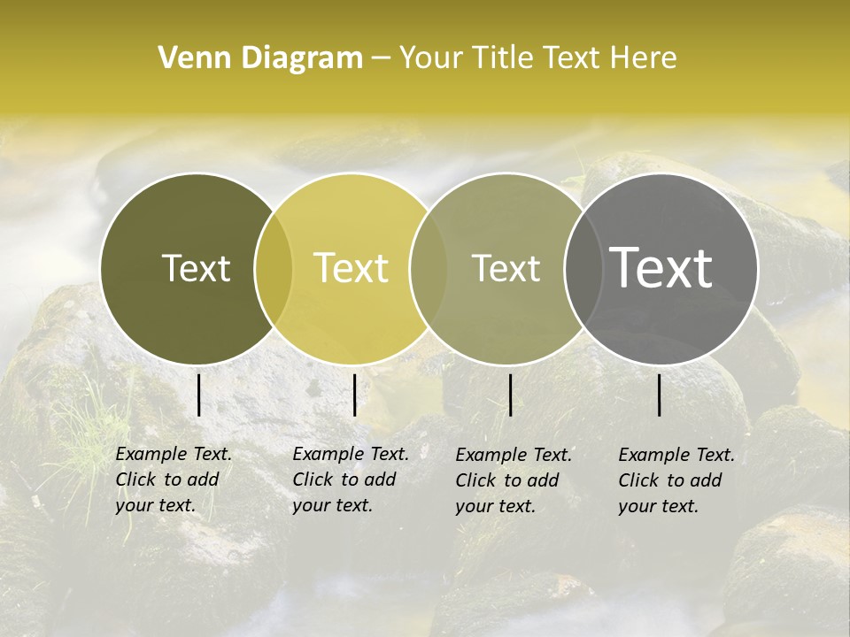 A Stream Of Water Surrounded By Rocks And Grass PowerPoint Template