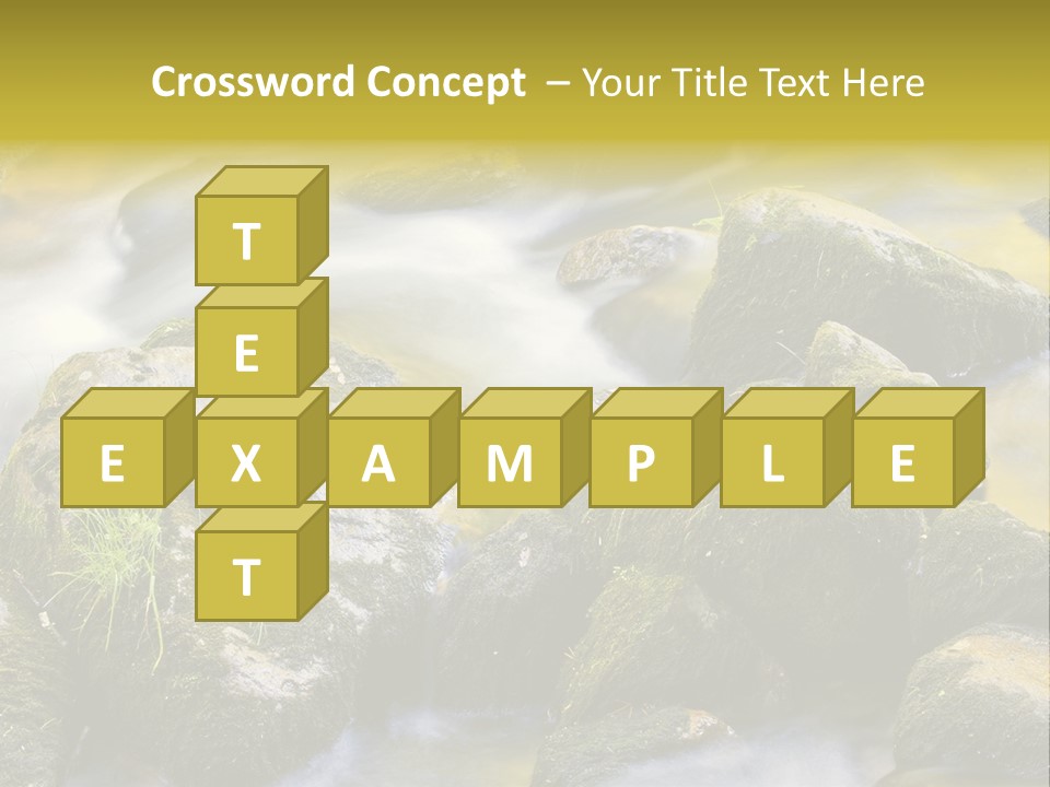 A Stream Of Water Surrounded By Rocks And Grass PowerPoint Template