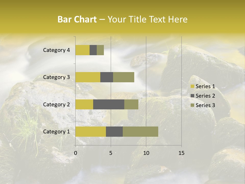 A Stream Of Water Surrounded By Rocks And Grass PowerPoint Template