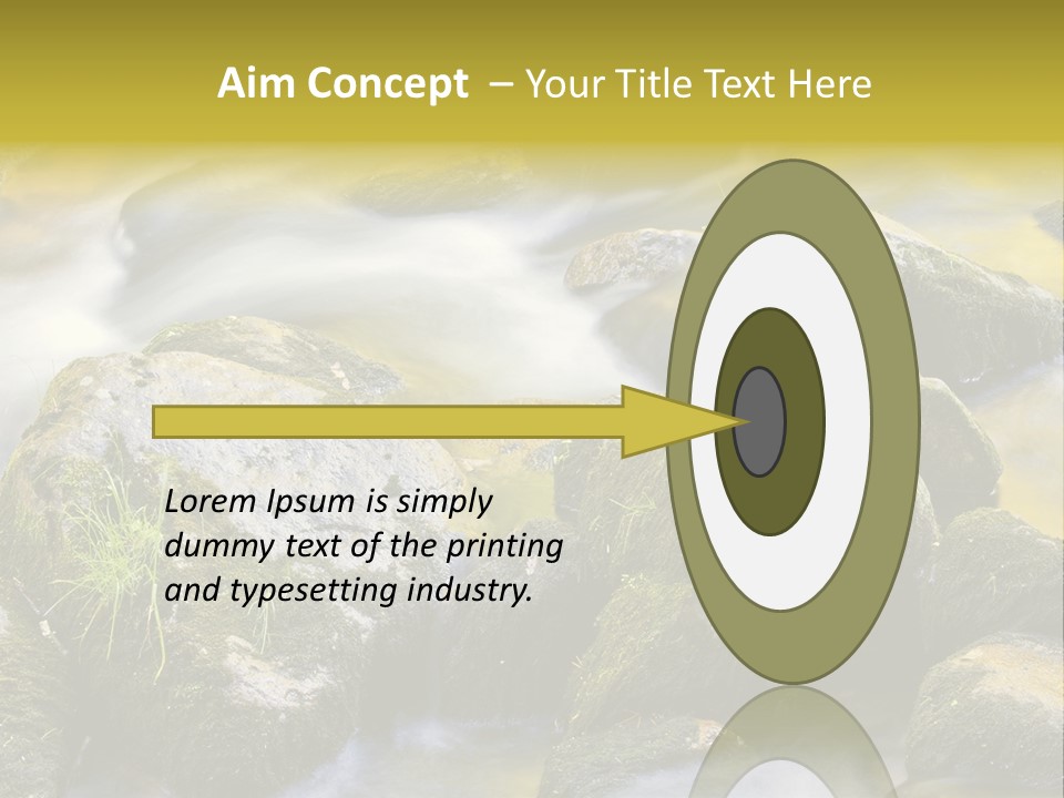 A Stream Of Water Surrounded By Rocks And Grass PowerPoint Template