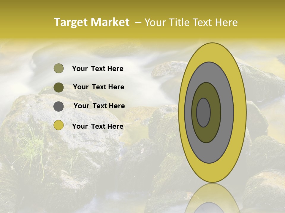 A Stream Of Water Surrounded By Rocks And Grass PowerPoint Template