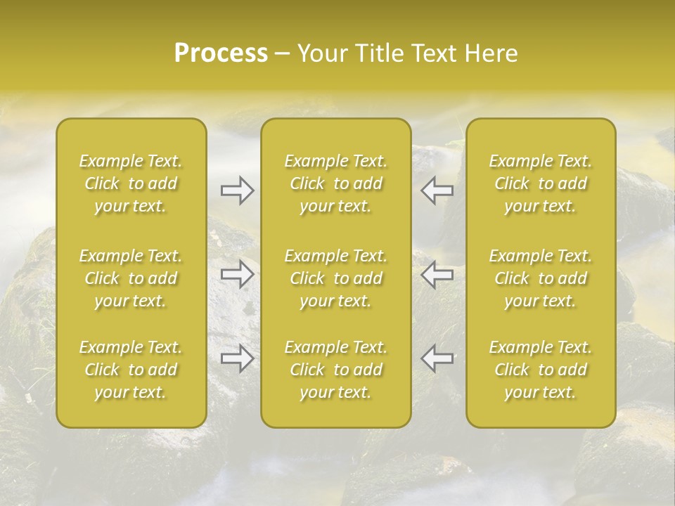 A Stream Of Water Surrounded By Rocks And Grass PowerPoint Template