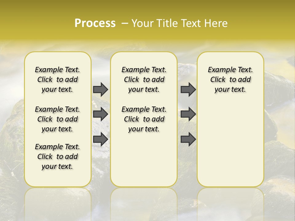 A Stream Of Water Surrounded By Rocks And Grass PowerPoint Template