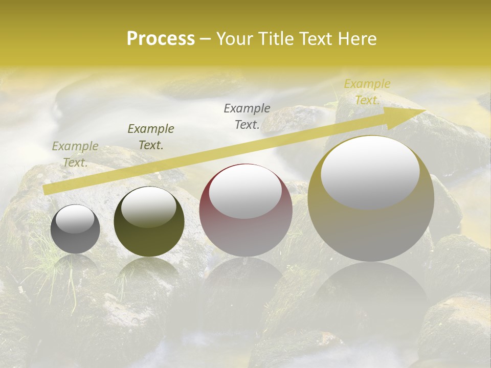 A Stream Of Water Surrounded By Rocks And Grass PowerPoint Template