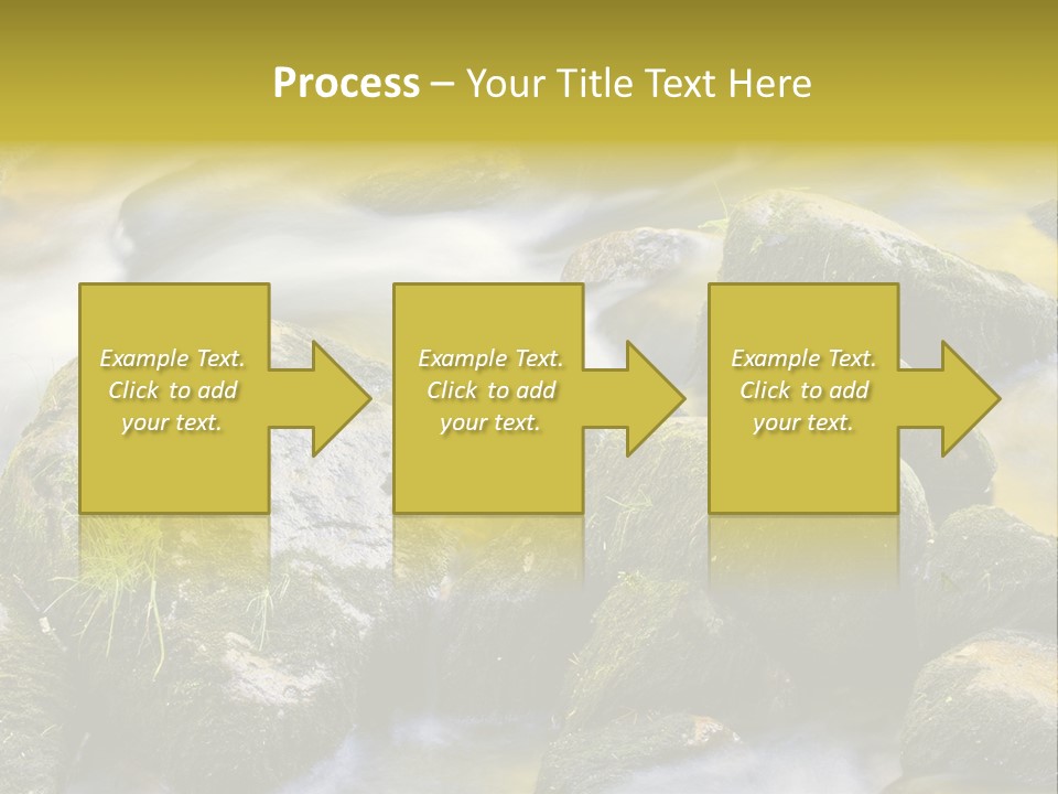 A Stream Of Water Surrounded By Rocks And Grass PowerPoint Template