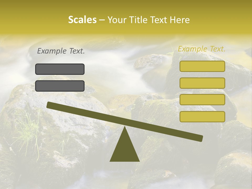 A Stream Of Water Surrounded By Rocks And Grass PowerPoint Template