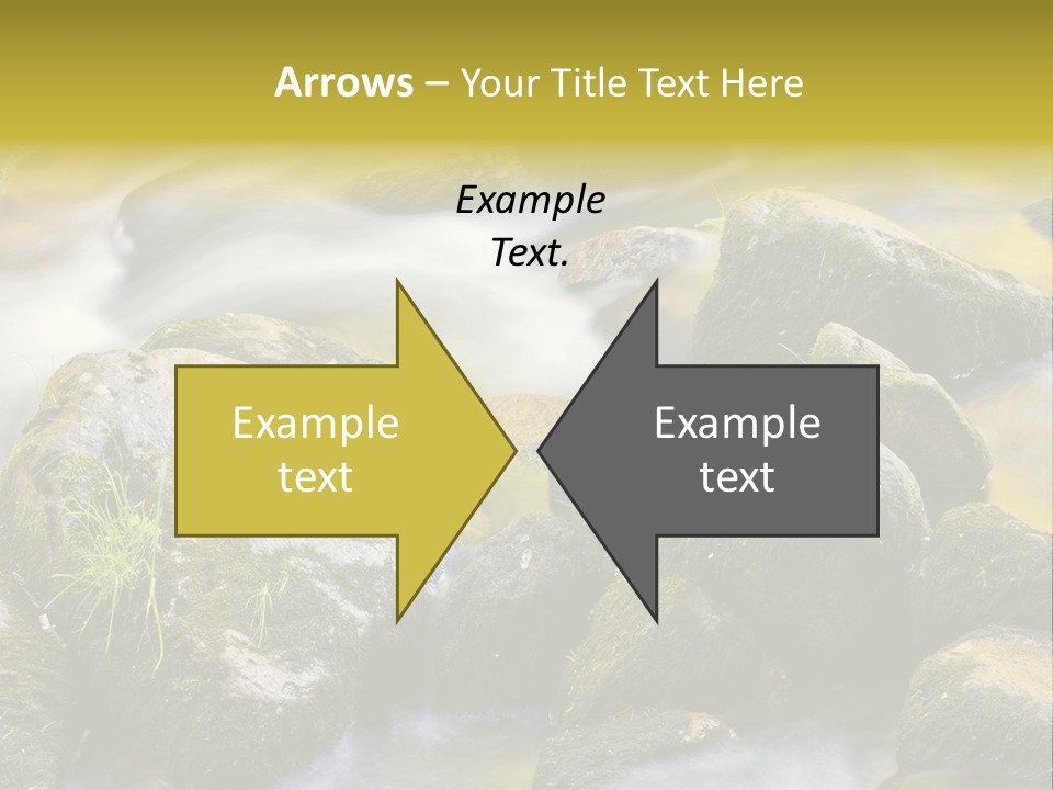 A Stream Of Water Surrounded By Rocks And Grass PowerPoint Template