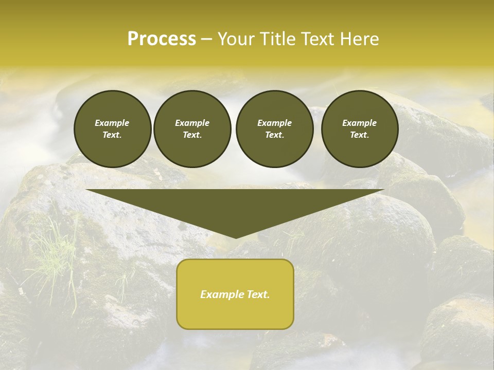 A Stream Of Water Surrounded By Rocks And Grass PowerPoint Template