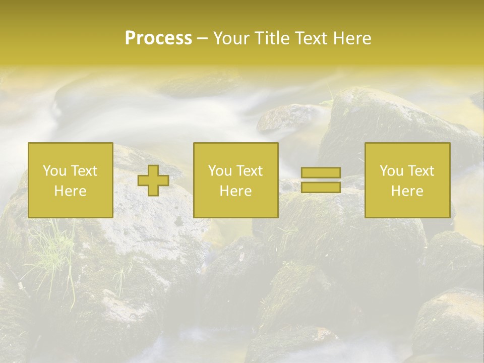 A Stream Of Water Surrounded By Rocks And Grass PowerPoint Template