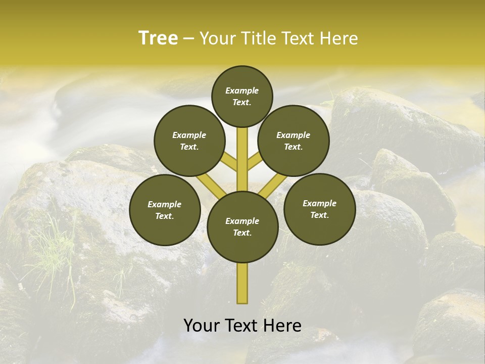 A Stream Of Water Surrounded By Rocks And Grass PowerPoint Template