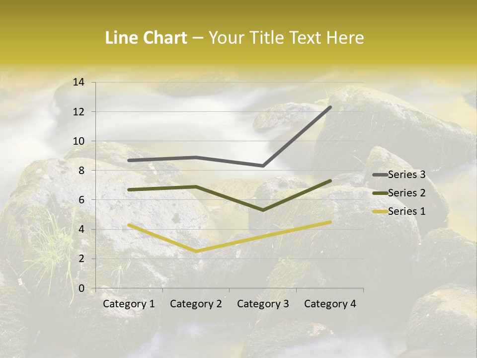 A Stream Of Water Surrounded By Rocks And Grass PowerPoint Template