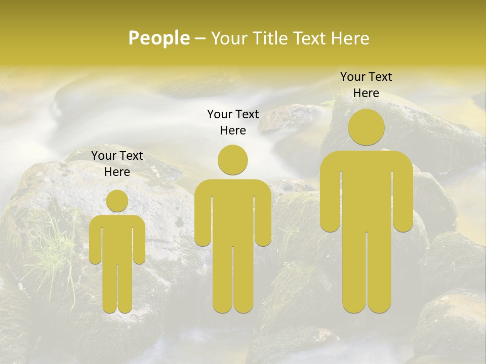 A Stream Of Water Surrounded By Rocks And Grass PowerPoint Template